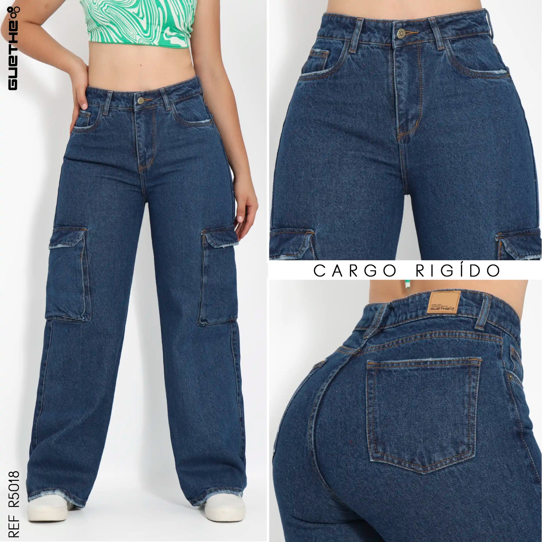 JEANS MUJER CARGO 4-3413