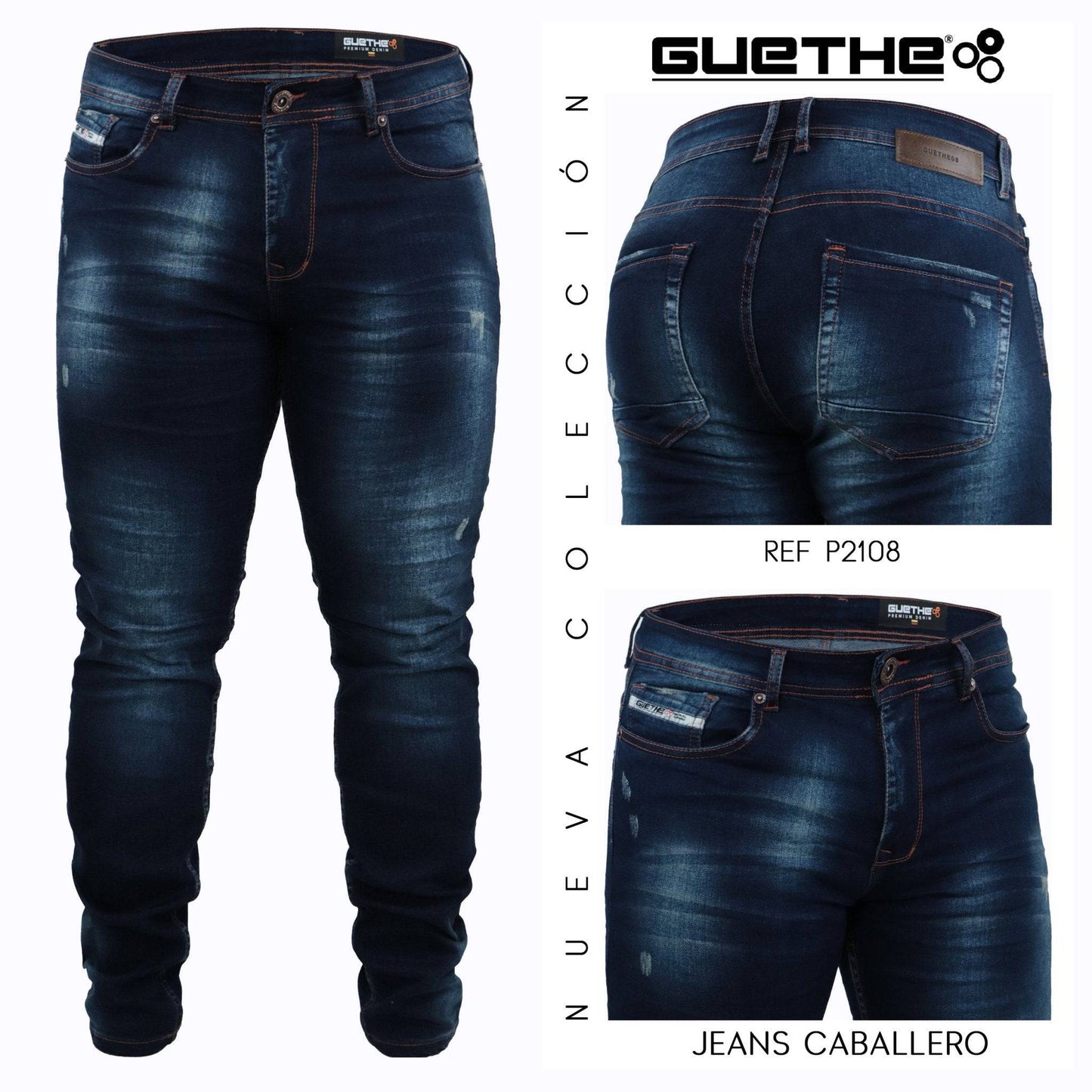 Jeans Skinny Caballero Hilo Ladrillo P2108