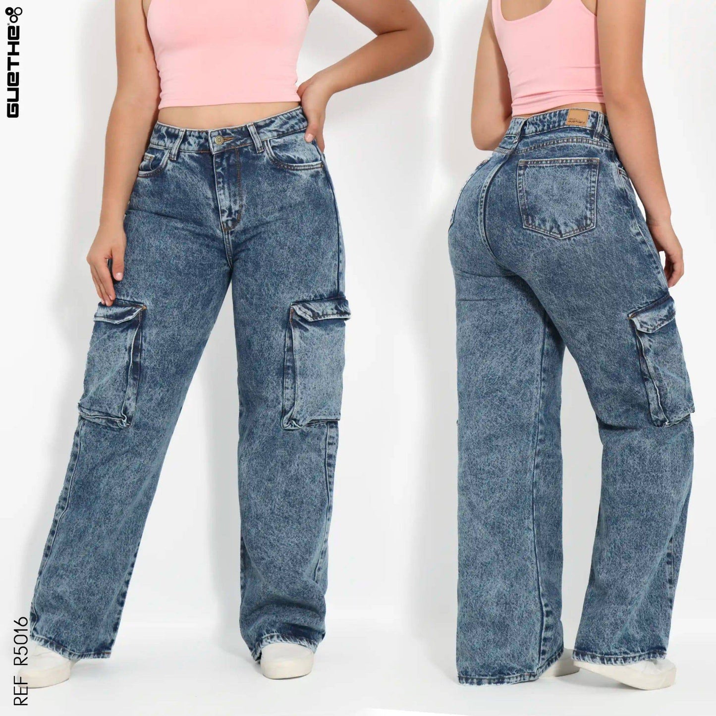 Jeans Cargo Rígido Mujer R5016