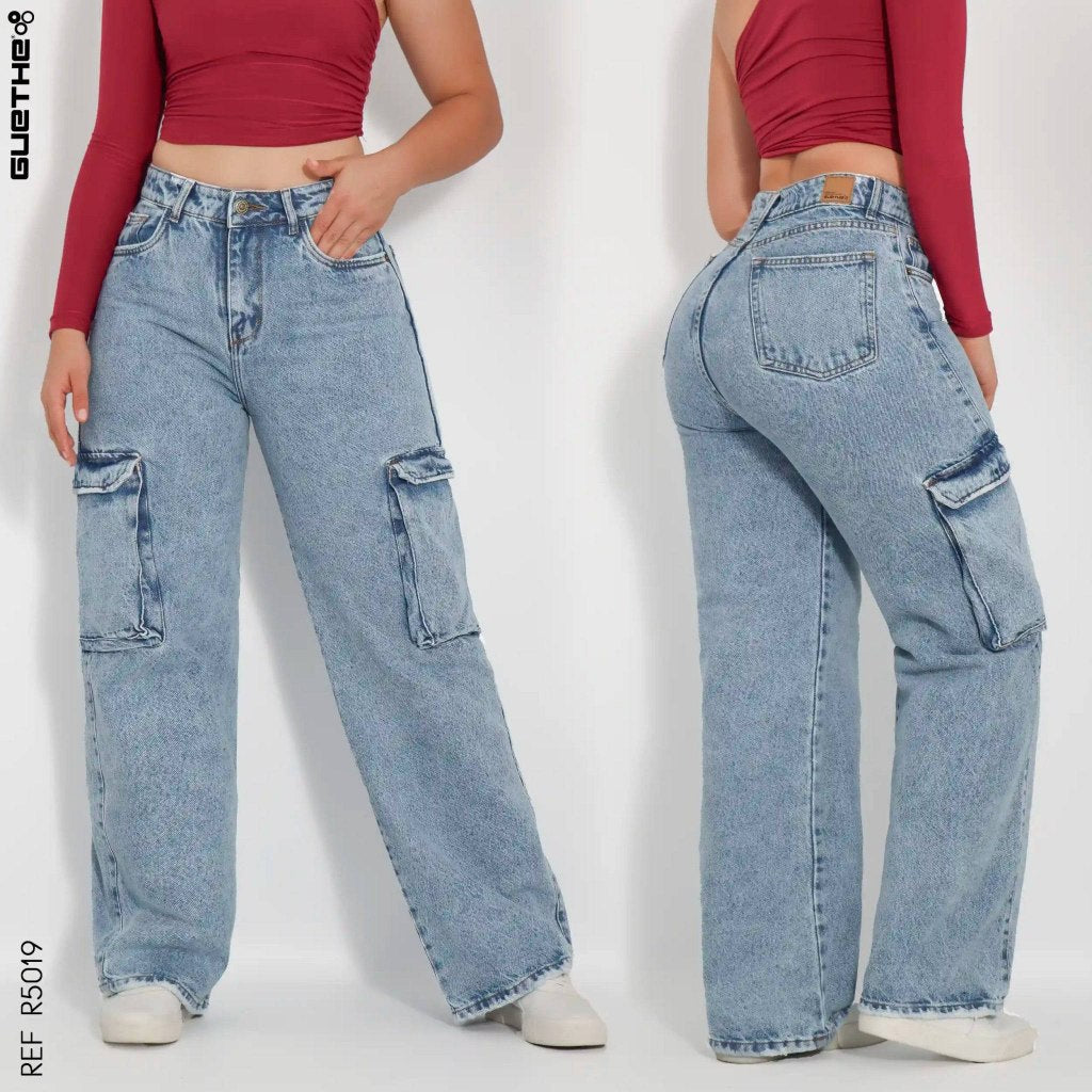 Jeans Cargo Rígido Mujer R5019