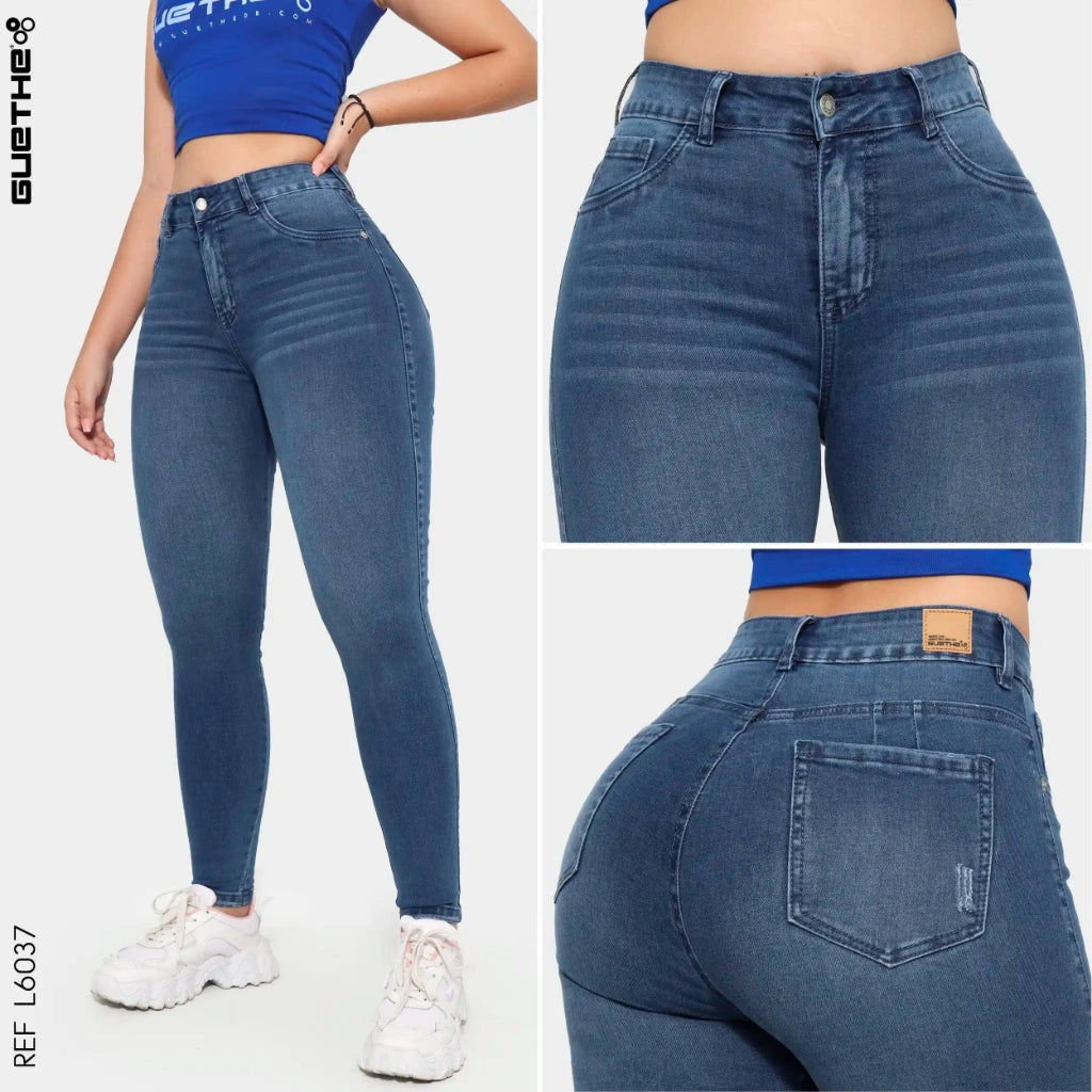 Jeans Skinny Push Up Tiro Alto L6037