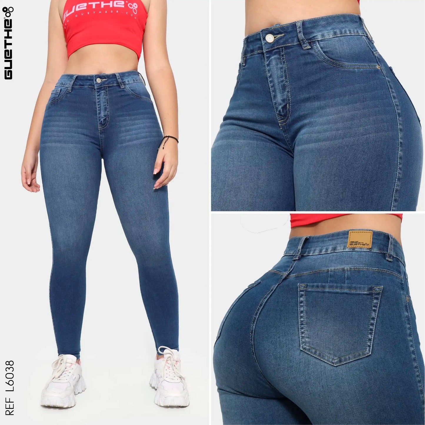 Jeans Skinny Push Up Tiro Alto L6038