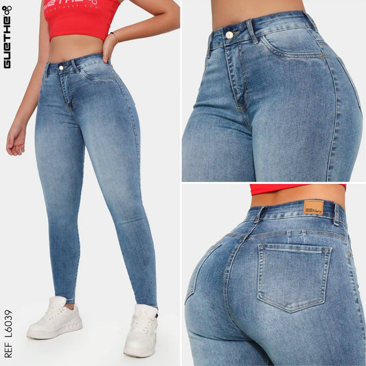 Jeans Skinny Push Up Tiro Alto L6039