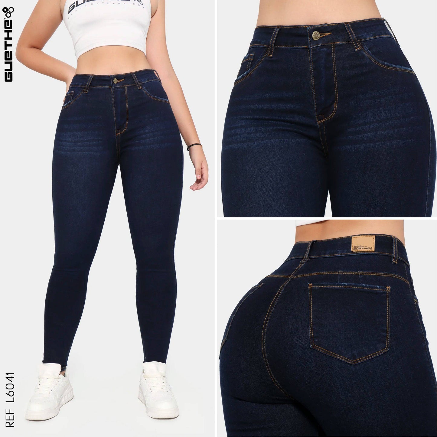 Jeans Skinny Push Up Tiro Alto L6041