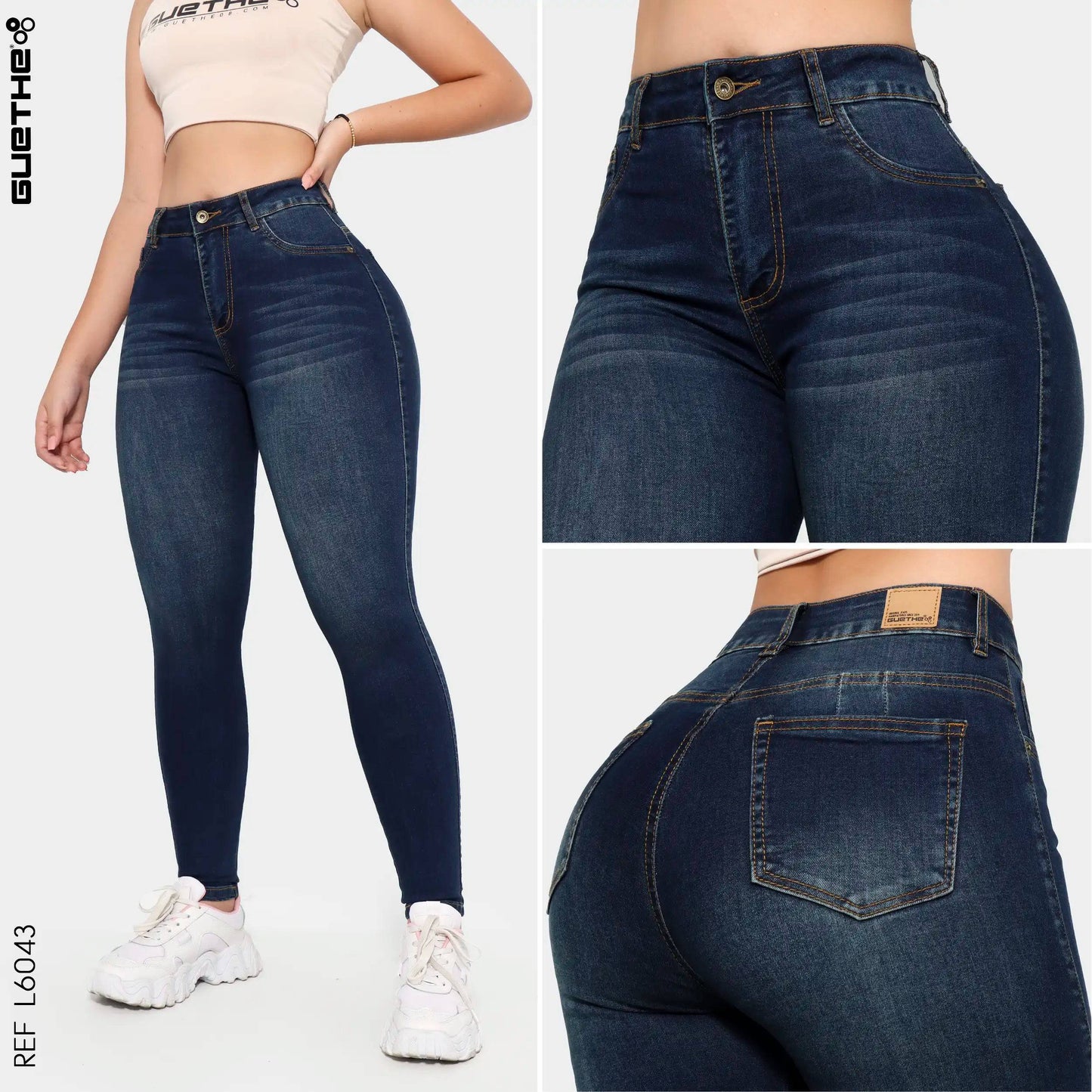 Jeans Skinny Push Up Tiro Alto L6043