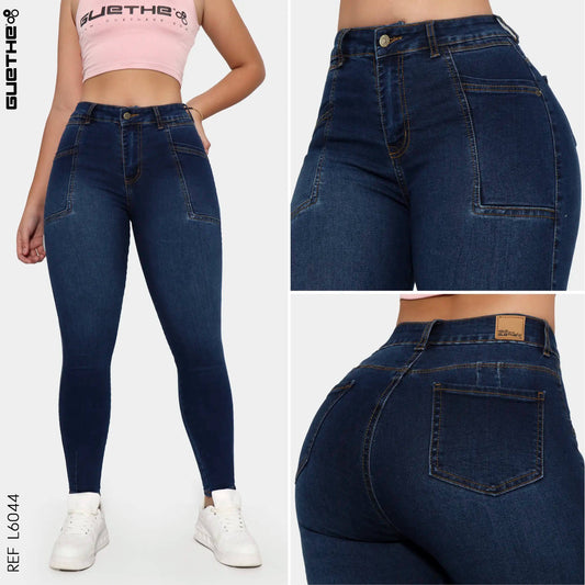 Jeans Skinny Push Up Tiro Alto L6044