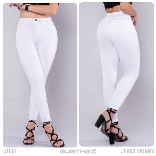 Jeans Skinny Tiro Alto Blanco J1156