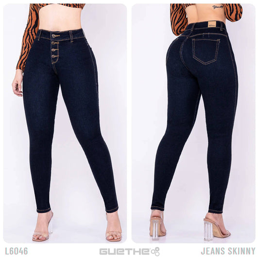 Jeans Skinny Push Up Tiro Alto L6046