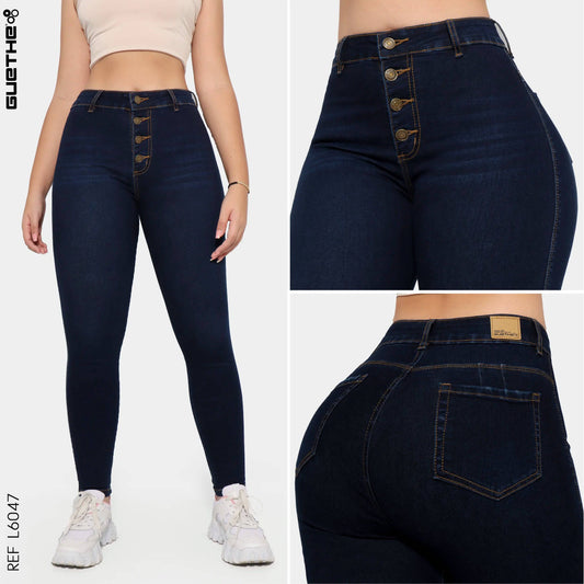 Jeans Skinny Push Up Tiro Alto L6047