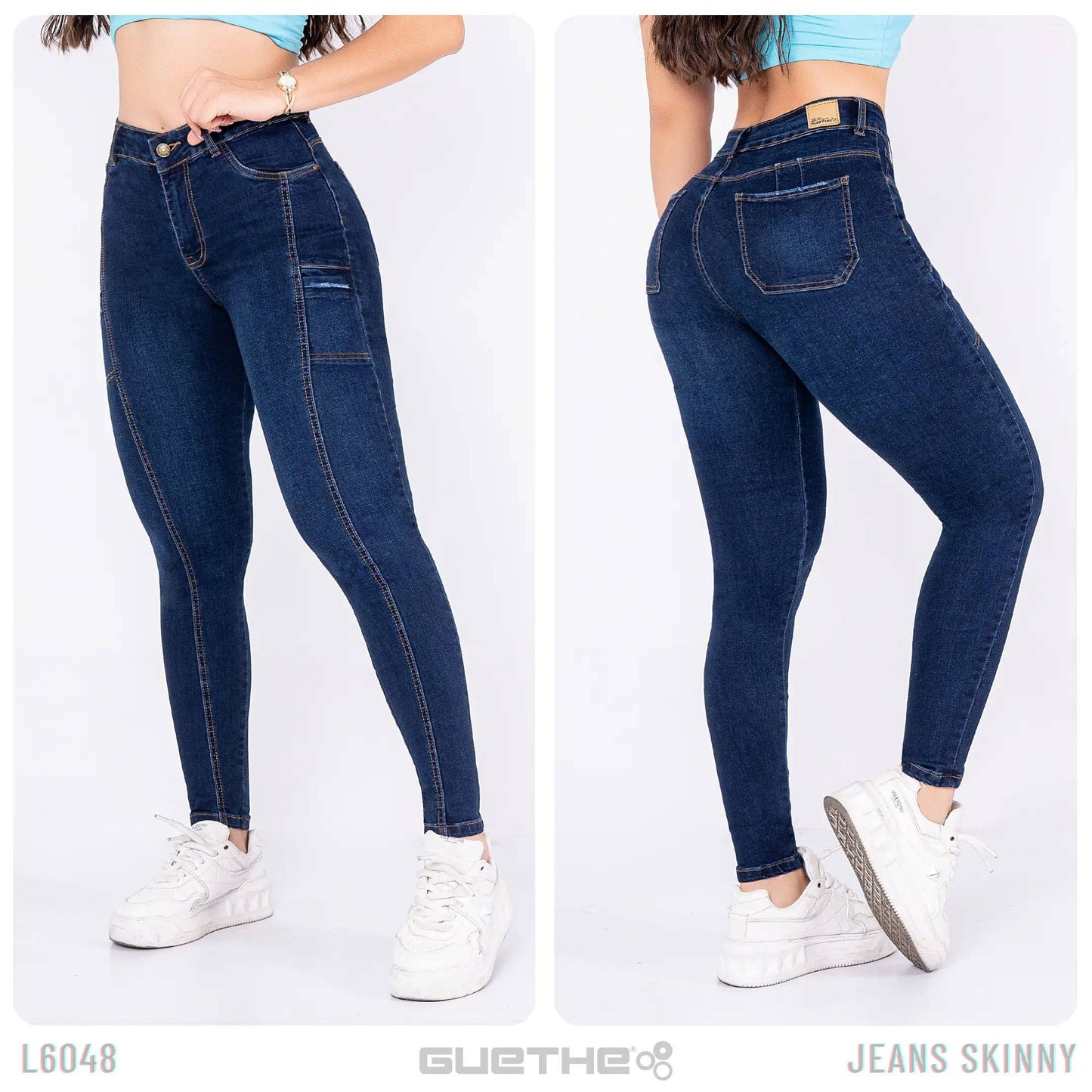 Jeans Skinny Push Up Tiro Alto L6048