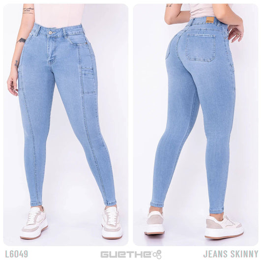 Jeans Skinny Push Up Tiro Alto L6049