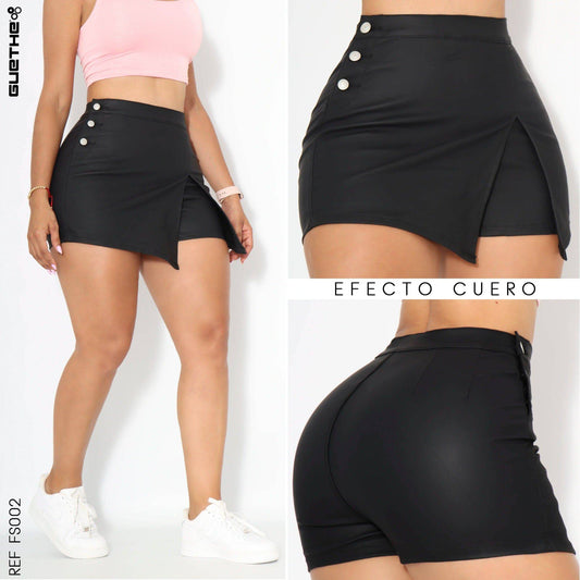 Falda Short Efecto Cuero FS002