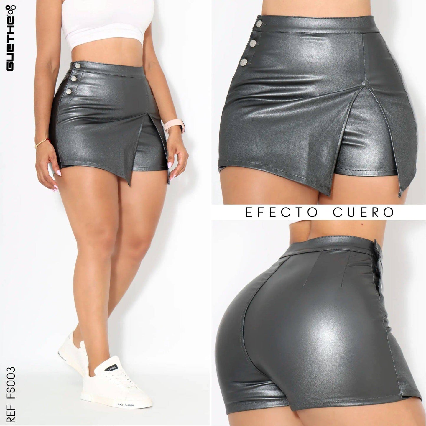 Falda Short Efecto Cuero FS003