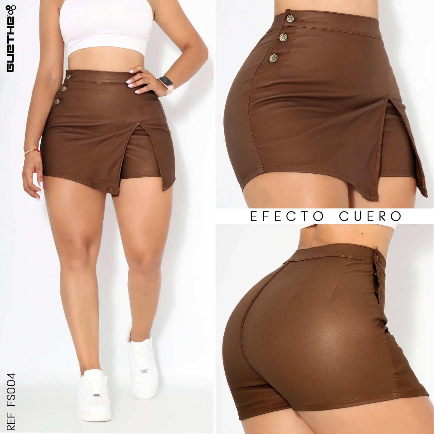 Falda Short Efecto Cuero FS004