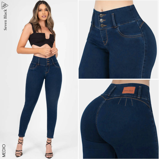 Jeans Mujer Pretina Ancha Claro PK002