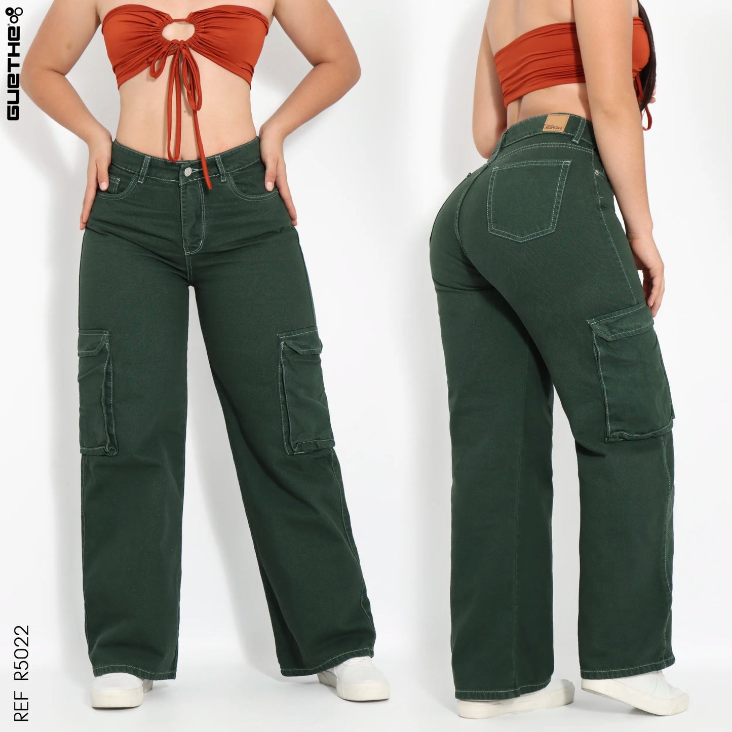 Pantalón Cargo Rígido Verde Oliva R5022 – Guethe08